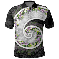 Piko Hawaii Polo Shirt Polynesian Pattern With Maile Pikake Honohono Lei