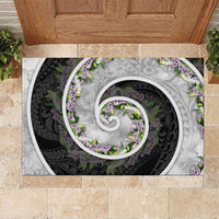 Piko Hawaii Rubber Doormat Polynesian Pattern With Maile Pikake Honohono Lei
