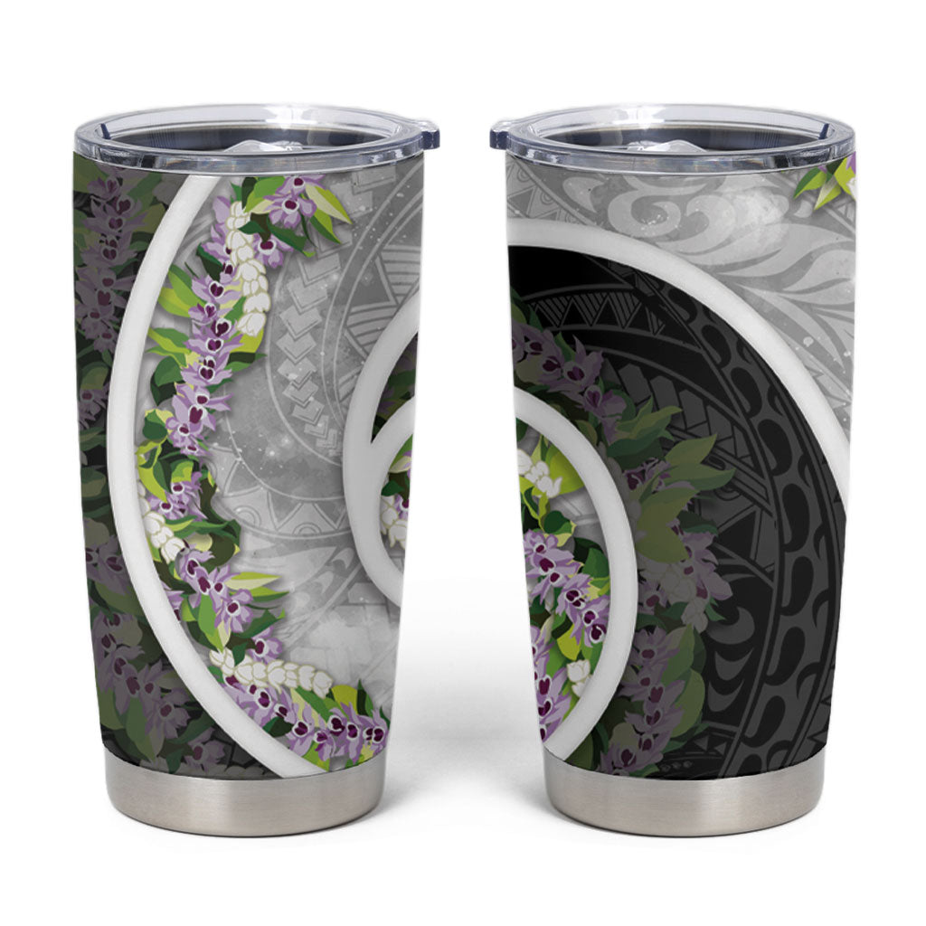 Piko Hawaii Tumbler Cup Polynesian Pattern With Maile Pikake Honohono Lei