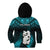 New Zealand Kid Hoodie Manaia Maori Pattern With Turquoise Fern LT05 - Polynesian Pride