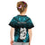 New Zealand Kid T Shirt Manaia Maori Pattern With Turquoise Fern LT05 - Polynesian Pride