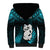 New Zealand Sherpa Hoodie Manaia Maori Pattern With Turquoise Fern LT05 - Polynesian Pride