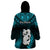 New Zealand Wearable Blanket Hoodie Manaia Maori Pattern With Turquoise Fern LT05 - Polynesian Pride