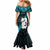 Personalized New Zealand Mermaid Dress Manaia Maori Pattern With Turquoise Fern LT05 - Polynesian Pride