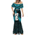 Personalized New Zealand Mermaid Dress Manaia Maori Pattern With Turquoise Fern LT05 - Polynesian Pride