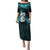 Personalized New Zealand Puletasi Manaia Maori Pattern With Turquoise Fern LT05 Long Dress Turquoise - Polynesian Pride