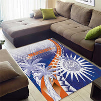 Marshall Islands Manit Day Area Rug Polynesian Tribal Tattoo Tropical Style