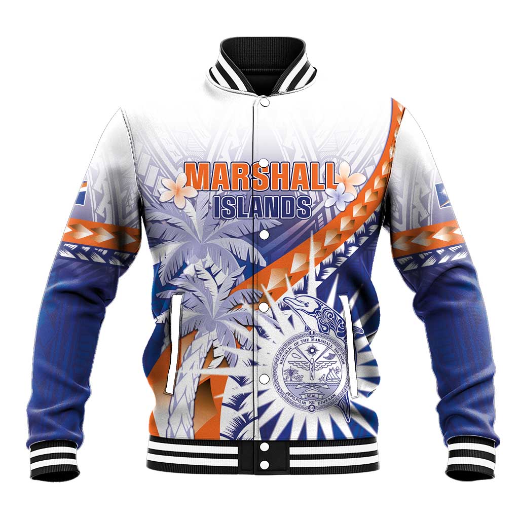 Personalised Marshall Islands Manit Day Baseball Jacket Polynesian Tribal Tattoo Tropical Style