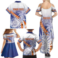 Personalised Marshall Islands Manit Day Family Matching Summer Maxi Dress and Hawaiian Shirt Polynesian Tribal Tattoo Tropical Style