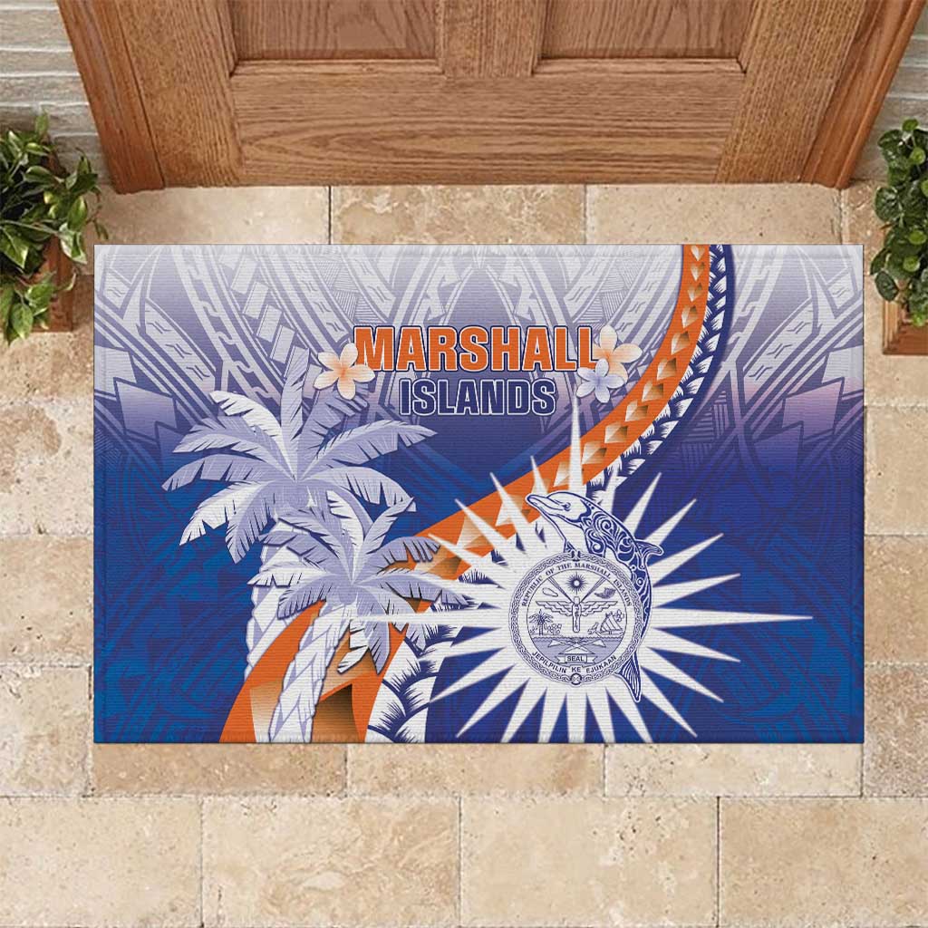 Marshall Islands Manit Day Rubber Doormat Polynesian Tribal Tattoo Tropical Style