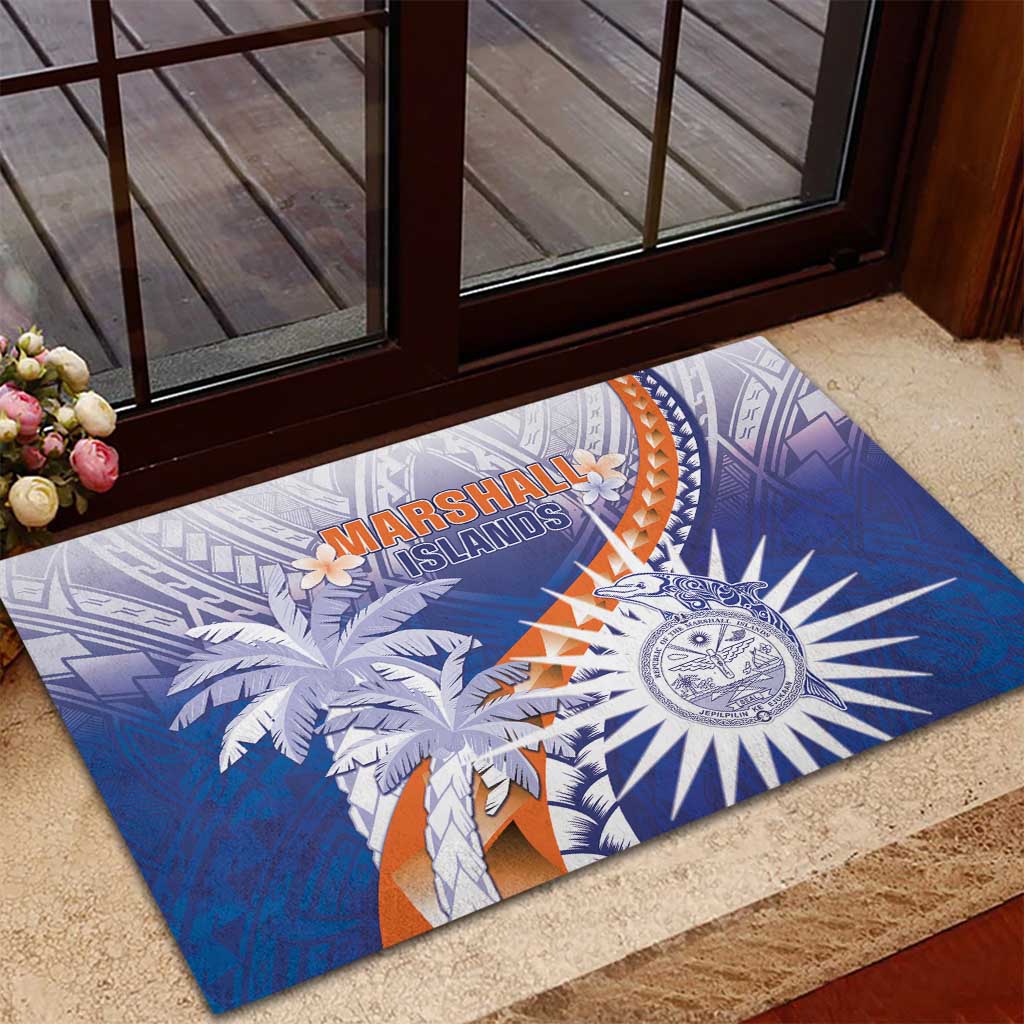 Marshall Islands Manit Day Rubber Doormat Polynesian Tribal Tattoo Tropical Style