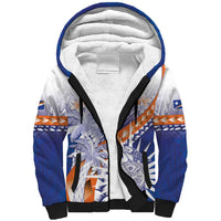 Personalised Marshall Islands Manit Day Sherpa Hoodie Polynesian Tribal Tattoo Tropical Style