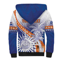Personalised Marshall Islands Manit Day Sherpa Hoodie Polynesian Tribal Tattoo Tropical Style