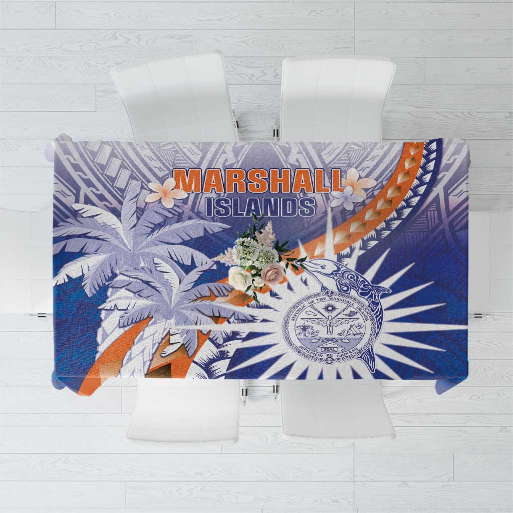 Marshall Islands Manit Day Tablecloth Polynesian Tribal Tattoo Tropical Style