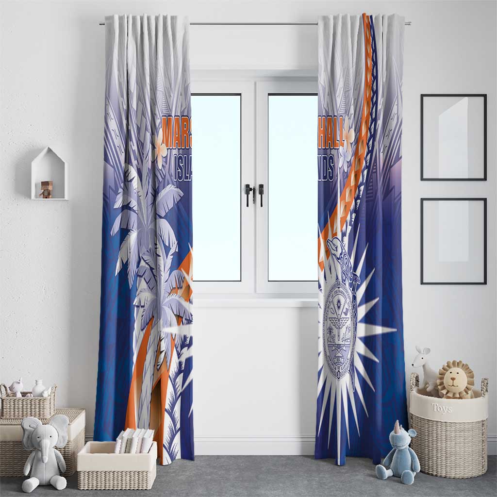 Marshall Islands Manit Day Window Curtain Polynesian Tribal Tattoo Tropical Style