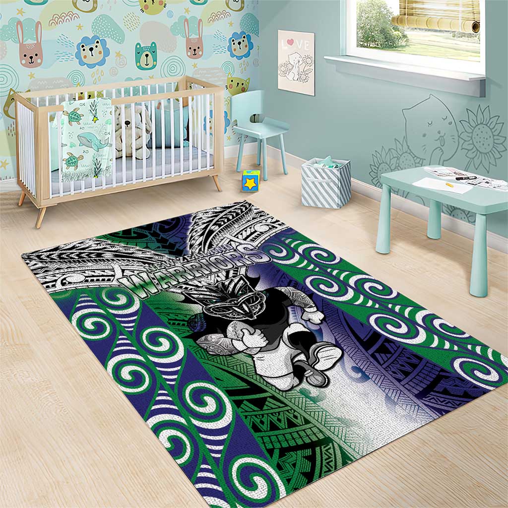 New Zealand Warrior Area Rug Maori Tribal Pattern