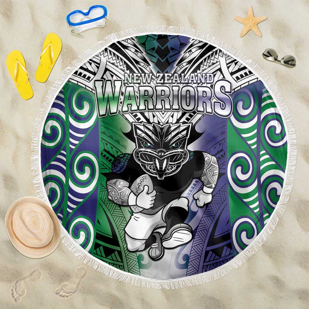 New Zealand Warrior Beach Blanket Maori Tribal Pattern LT05 One Size 150cm Green - Polynesian Pride