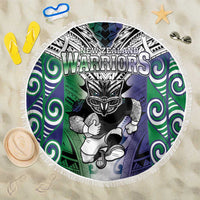 New Zealand Warrior Beach Blanket Maori Tribal Pattern LT05 One Size 150cm Green - Polynesian Pride