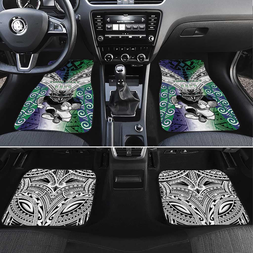 New Zealand Warrior Car Mats Maori Tribal Pattern LT05 Set 4pcs Green - Polynesian Pride