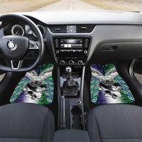 New Zealand Warrior Car Mats Maori Tribal Pattern LT05 Set 2pcs - Front Green - Polynesian Pride