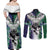 Custom New Zealand Warrior Couples Matching Off Shoulder Maxi Dress and Long Sleeve Button Shirt Maori Tribal Pattern