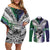 Custom New Zealand Warrior Couples Matching Off Shoulder Short Dress and Long Sleeve Button Shirt Maori Tribal Pattern