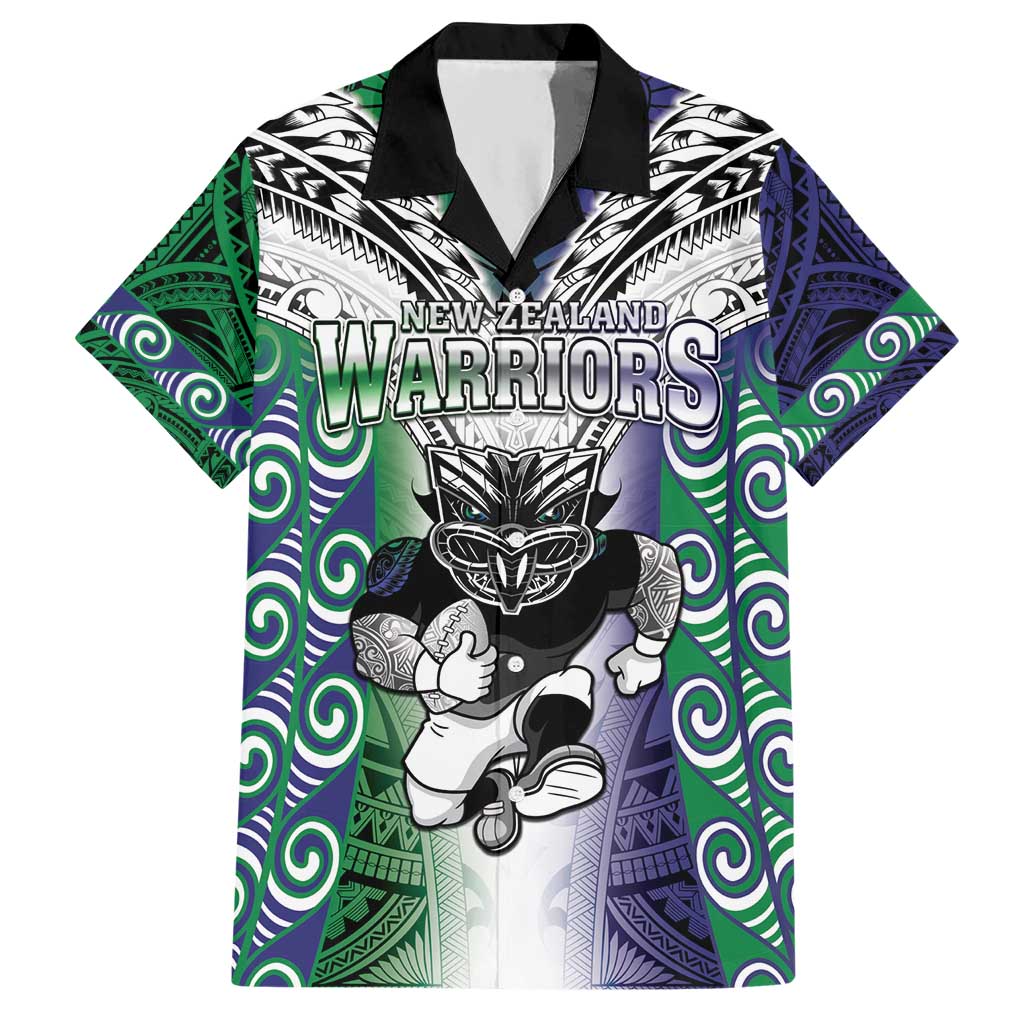 Custom New Zealand Warrior Hawaiian Shirt Maori Tribal Pattern