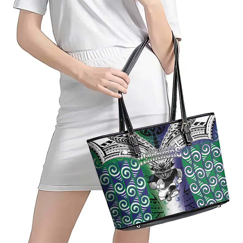 New Zealand Warrior Leather Tote Bag Maori Tribal Pattern LT05 - Polynesian Pride
