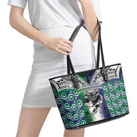 New Zealand Warrior Leather Tote Bag Maori Tribal Pattern LT05 - Polynesian Pride