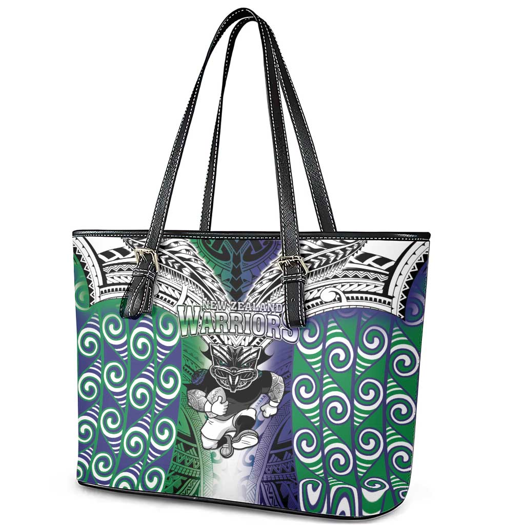 New Zealand Warrior Leather Tote Bag Maori Tribal Pattern LT05 - Polynesian Pride
