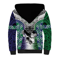 Custom New Zealand Warrior Sherpa Hoodie Maori Tribal Pattern LT05 - Polynesian Pride