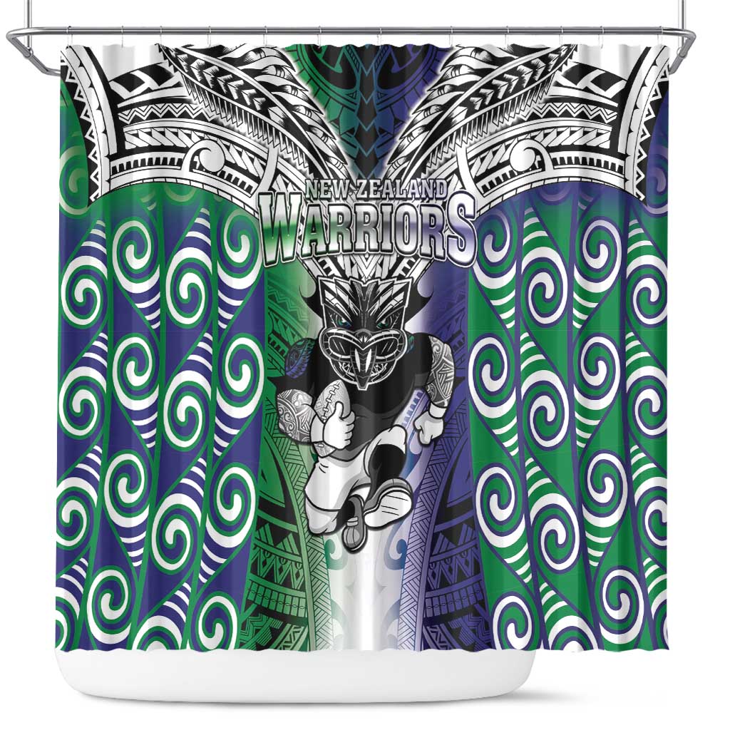 New Zealand Warrior Shower Curtain Maori Tribal Pattern