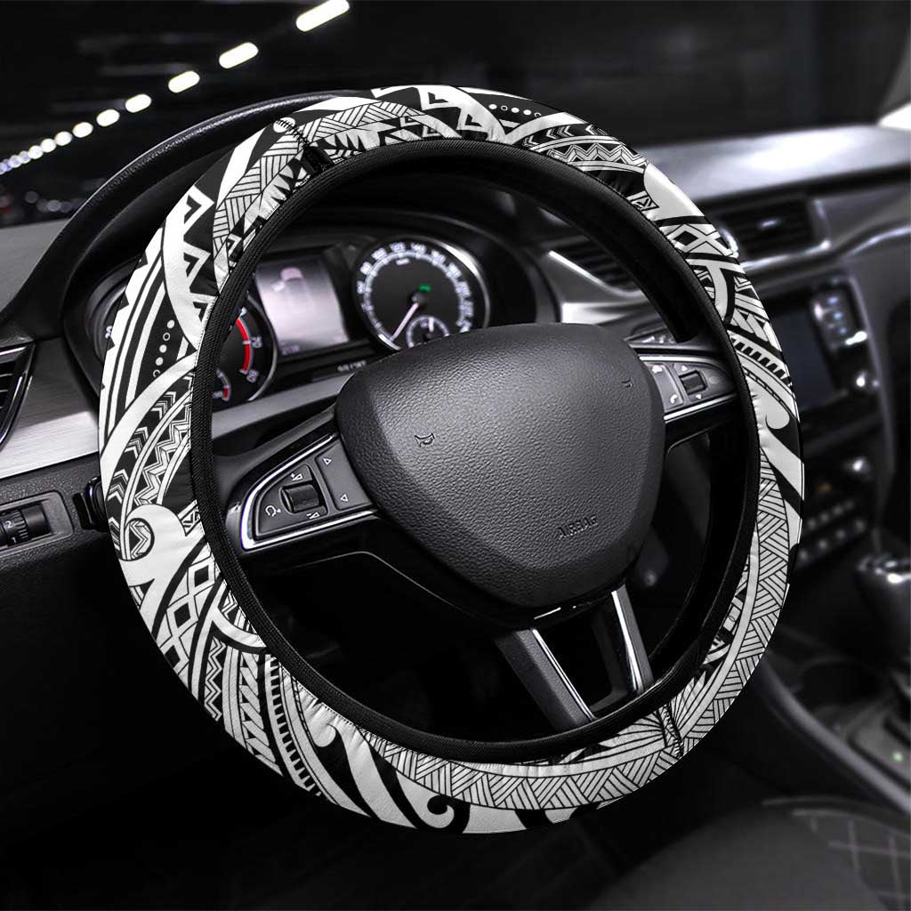 New Zealand Warrior Steering Wheel Cover Maori Tribal Pattern LT05 Universal Fit Green - Polynesian Pride