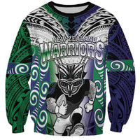 Custom New Zealand Warrior Sweatshirt Maori Tribal Pattern LT05 Unisex Green - Polynesian Pride