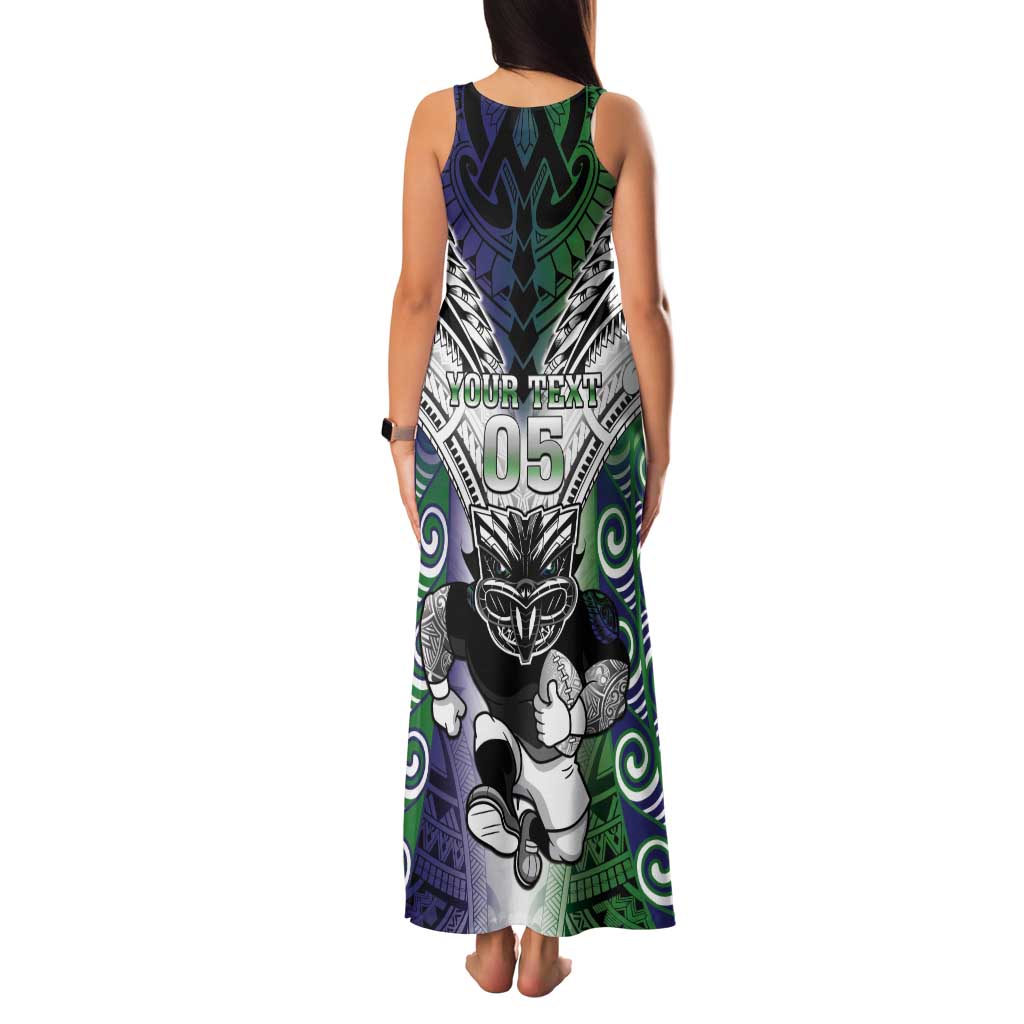 Custom New Zealand Warrior Tank Maxi Dress Maori Tribal Pattern LT05 - Polynesian Pride