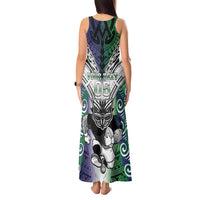 Custom New Zealand Warrior Tank Maxi Dress Maori Tribal Pattern LT05 - Polynesian Pride