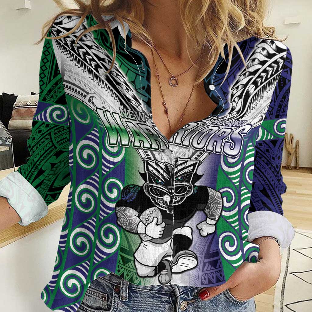 Custom New Zealand Warrior Women Casual Shirt Maori Tribal Pattern