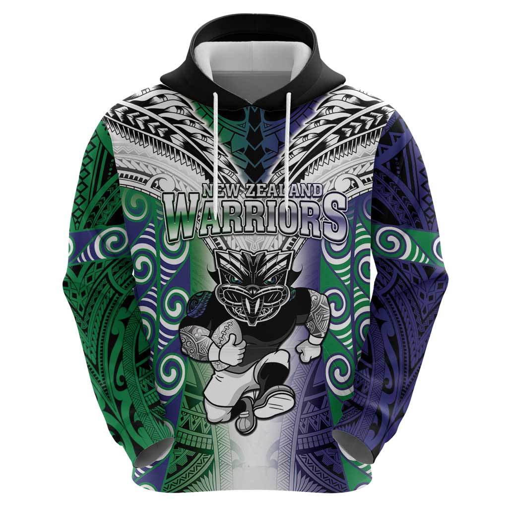 Custom New Zealand Warrior Zip Hoodie Maori Tribal Pattern