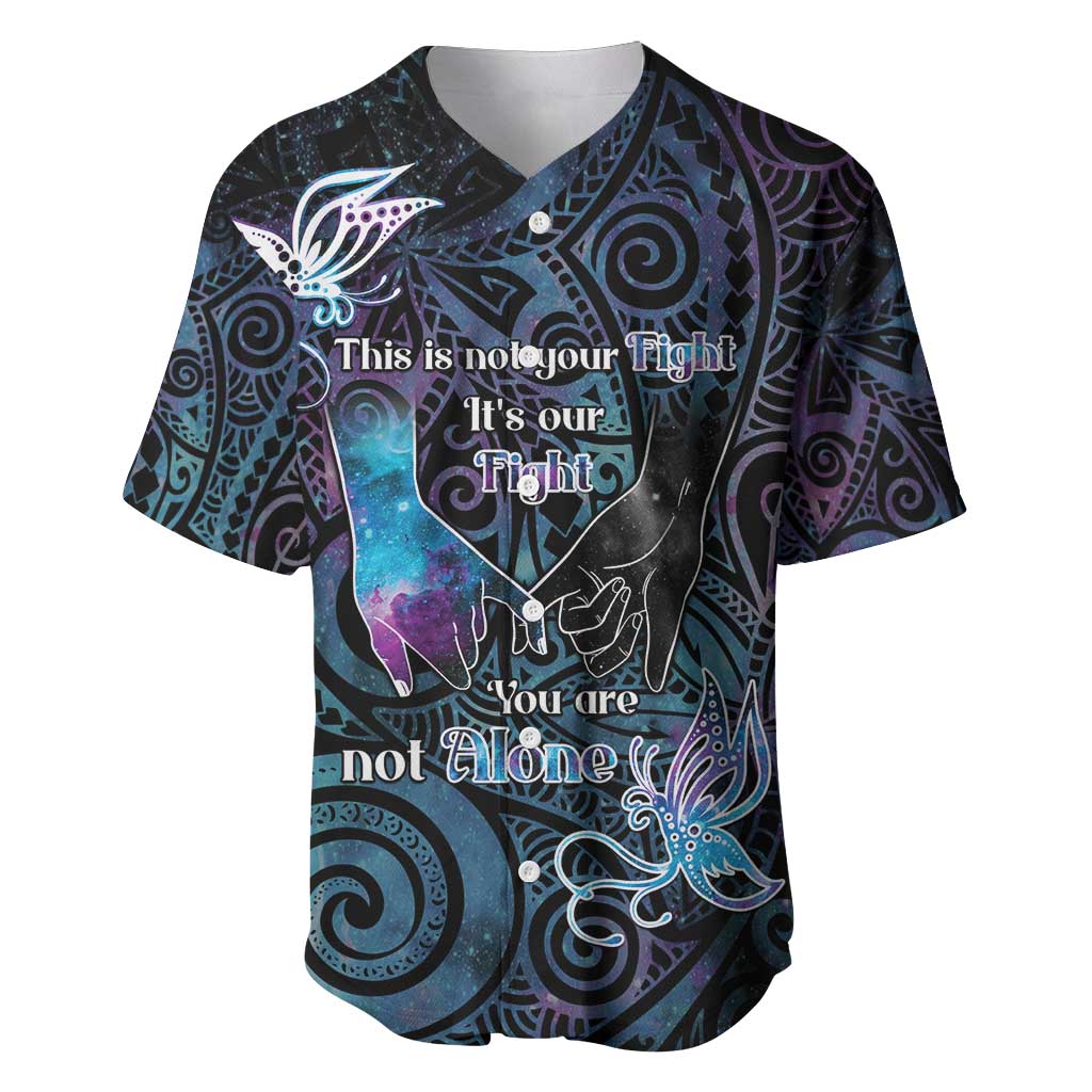 Suicide Awareness Baseball Jersey You Are Not Alone - Polynesian Pride