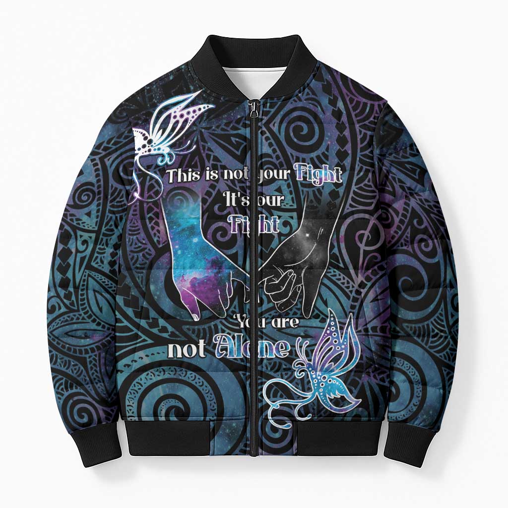 Suicide Awareness Bomber Puffer Jacket You Are Not Alone - Polynesian Pride