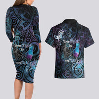 Suicide Awareness Couples Matching Long Sleeve Bodycon Dress and Hawaiian Shirt You Are Not Alone - Polynesian Pride