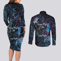 Suicide Awareness Couples Matching Long Sleeve Bodycon Dress and Long Sleeve Button Shirt You Are Not Alone LT05 - Polynesian Pride