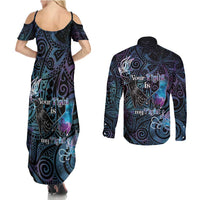Suicide Awareness Couples Matching Summer Maxi Dress and Long Sleeve Button Shirt You Are Not Alone LT05 - Polynesian Pride