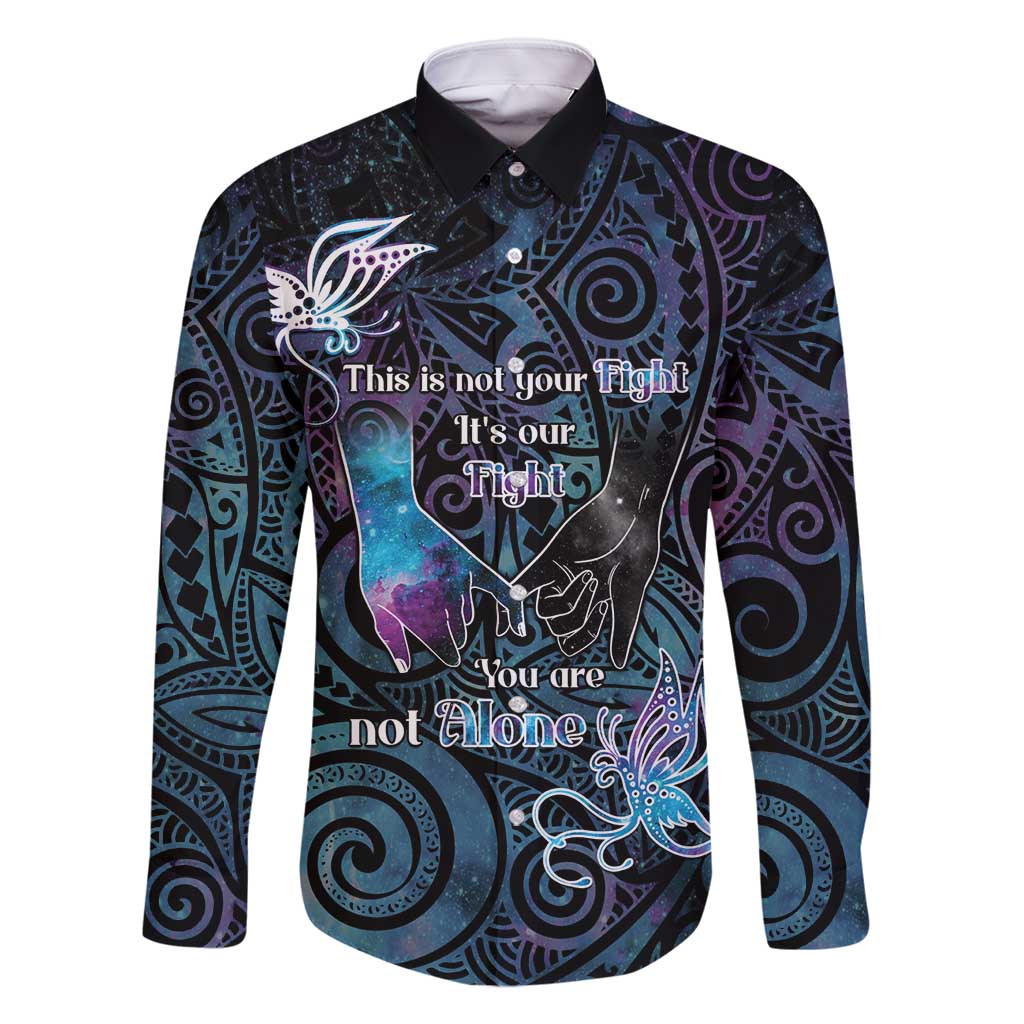 Suicide Awareness Family Matching Long Sleeve Bodycon Dress and Hawaiian Shirt You Are Not Alone - Polynesian Pride