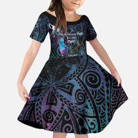 Suicide Awareness Family Matching Puletasi and Hawaiian Shirt You Are Not Alone LT05 Daughter's Dress Black - Polynesian Pride