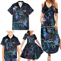 Suicide Awareness Family Matching Summer Maxi Dress and Hawaiian Shirt You Are Not Alone - Polynesian Pride