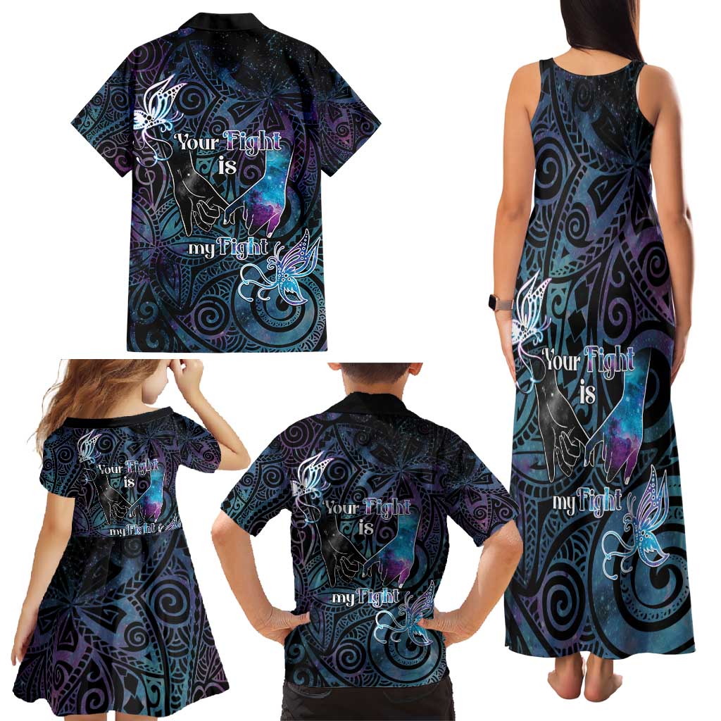 Suicide Awareness Family Matching Tank Maxi Dress and Hawaiian Shirt You Are Not Alone - Polynesian Pride