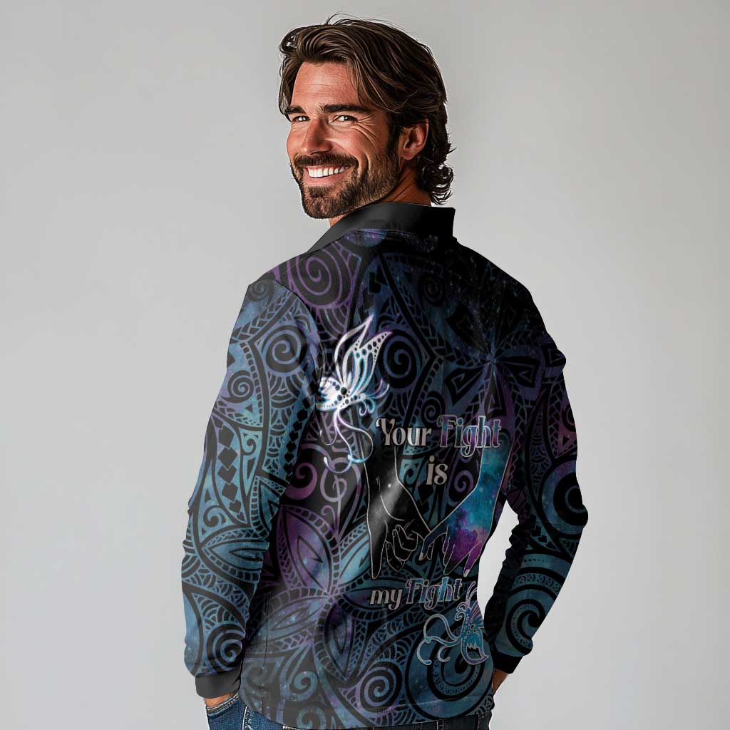 Suicide Awareness Long Sleeve Polo Shirt You Are Not Alone - Polynesian Pride