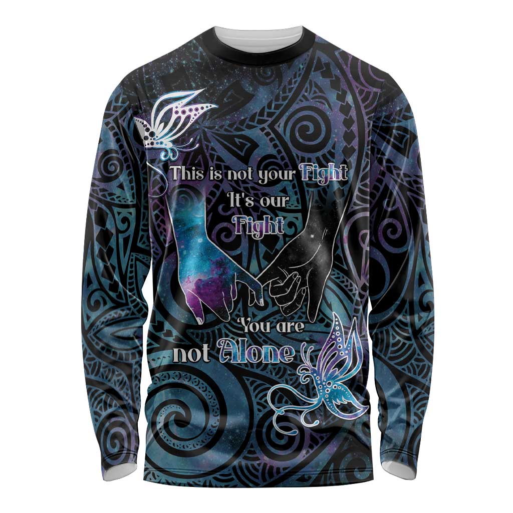 Suicide Awareness Long Sleeve Shirt You Are Not Alone - Polynesian Pride