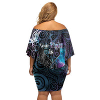 Suicide Awareness Off Shoulder Short Dress You Are Not Alone - Polynesian Pride